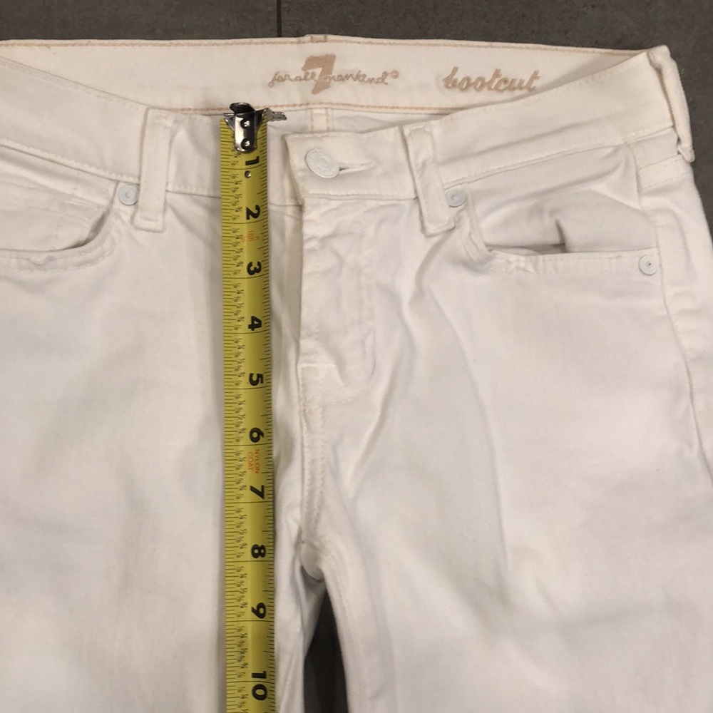 7 For All Mankind Bootcut White Cotton Jeans - Picture 6 of 7